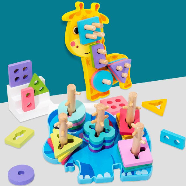 تحميل الصورة في عارض الصور ، Wooden Geometric Shape Sets of Columns Puzzle CNF5
