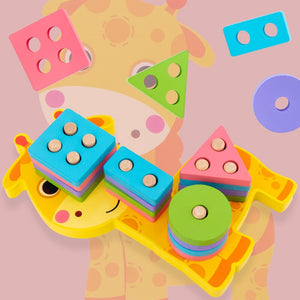 Wooden Geometric Shape Sets of Columns Puzzle CNF5