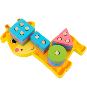 Wooden Geometric Shape Sets of Columns Puzzle CNF5