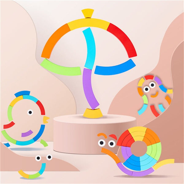 تحميل الصورة في عارض الصور ، Jigsaw Puzzle Rainbow Sensory Wooden Toys CNF5 CNF7
