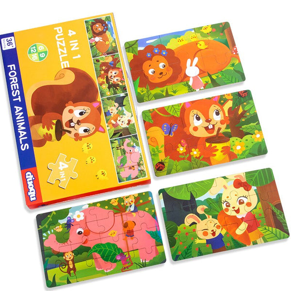 تحميل الصورة في عارض الصور ، Four-in-one Advanced Animal Cognition Paper Puzzle CNF5 CNF7
