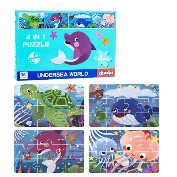 تحميل الصورة في عارض الصور ، Four-in-one Advanced Animal Cognition Paper Puzzle CNF5 CNF7
