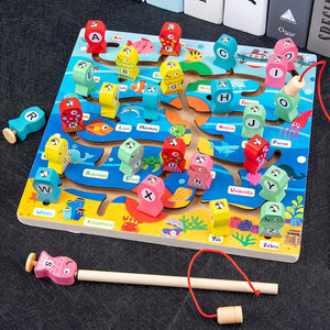 Wooden Early Education Magnetic Puzzle Animal Cognitive Matching CNF5