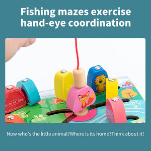 Wooden Early Education Magnetic Puzzle Animal Cognitive Matching CNF5