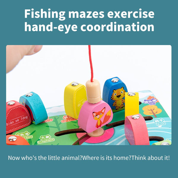 تحميل الصورة في عارض الصور ، Wooden Early Education Magnetic Puzzle Animal Cognitive Matching CNF5
