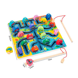 Wooden Early Education Magnetic Puzzle Animal Cognitive Matching CNF5