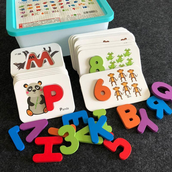 Load image into Gallery viewer, Cognitive Teaching Aids Recognize Digital &amp; Letters Matching Puzzle CNF5
