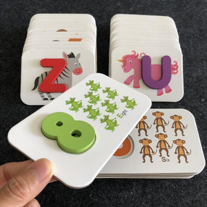 Cognitive Teaching Aids Recognize Digital & Letters Matching Puzzle CNF5