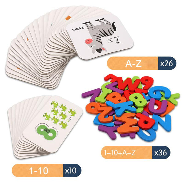 Load image into Gallery viewer, Cognitive Teaching Aids Recognize Digital &amp; Letters Matching Puzzle CNF5
