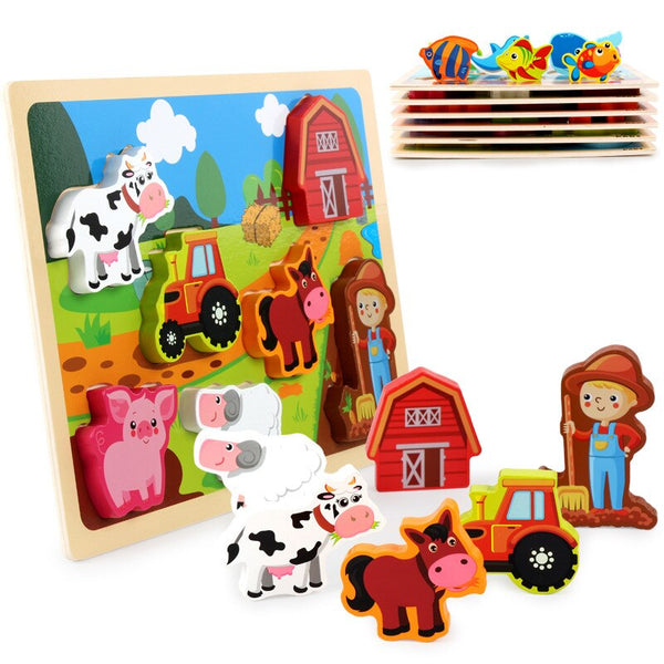 Load image into Gallery viewer, Wooden Shape Cognitive Hand Caught Board
