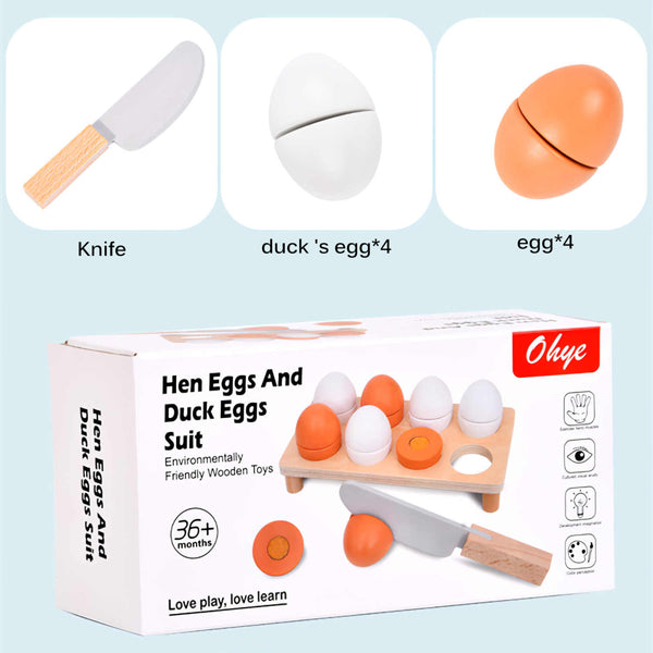 Load image into Gallery viewer, Educational Wooden Simulation Play Cutting Egg CNF5
