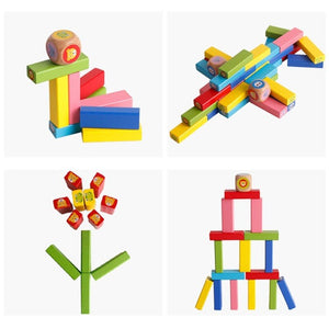 54 Pcs Wooden Building Blocks CNF7