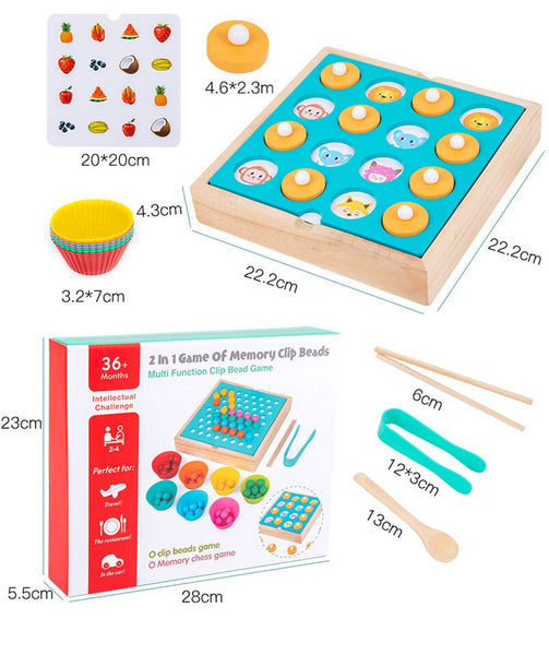 Load image into Gallery viewer, 3 in 1 Memory Chess Toy Clip Bead Game CNF7
