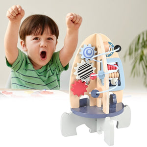 Wooden Rocket Toy Activity Sensory for Toddlers CNF7