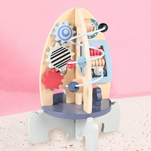 Wooden Rocket Toy Activity Sensory for Toddlers CNF7