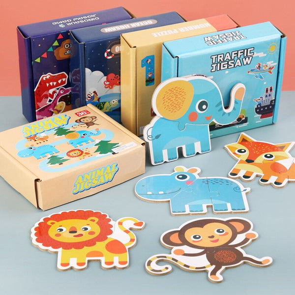 Load image into Gallery viewer, 3D Animals Traffic Wooden Puzzle CNF7
