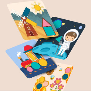 Wooden Toys Geometric Puzzle Tangram Card CNF7
