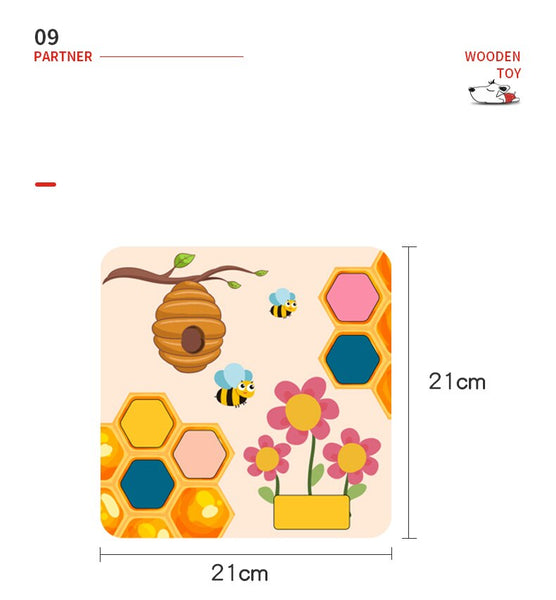 تحميل الصورة في عارض الصور ، Wooden Toys Geometric Puzzle Tangram Card CNF7
