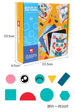 Wooden Toys Geometric Puzzle Tangram Card CNF7