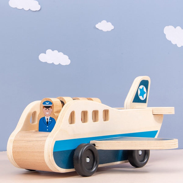 تحميل الصورة في عارض الصور ، Wooden Trailer Car Airplane Model CNF7
