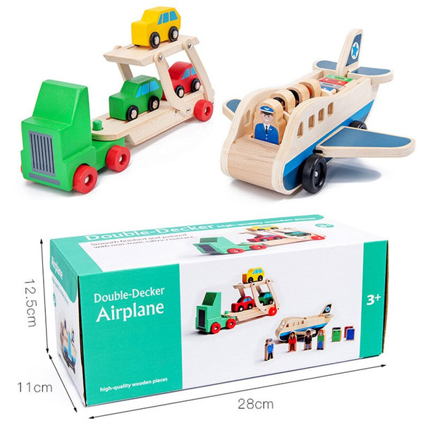 تحميل الصورة في عارض الصور ، Wooden Trailer Car Airplane Model CNF7
