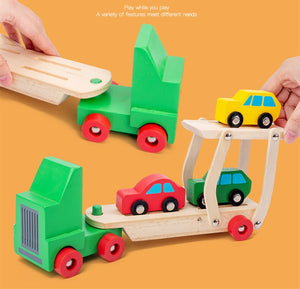 Wooden Trailer Car Airplane Model CNF7