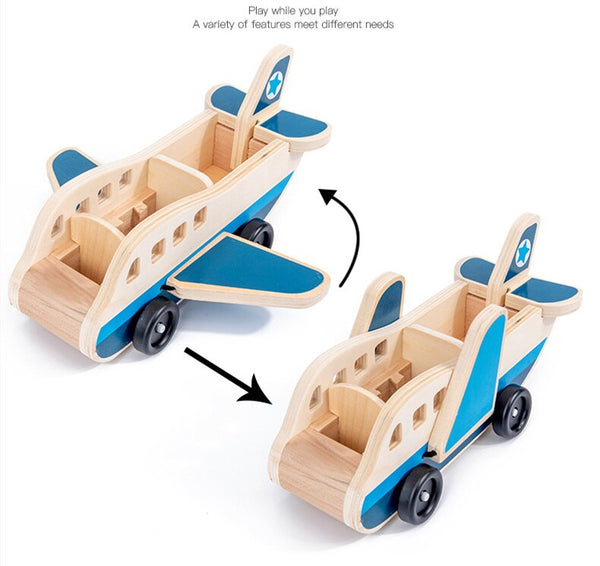 تحميل الصورة في عارض الصور ، Wooden Trailer Car Airplane Model CNF7
