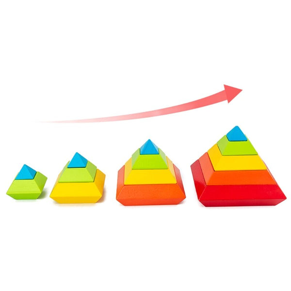 تحميل الصورة في عارض الصور ، Brain Teaser Puzzle 3D Wooden Wisdom Pyramid CNF7
