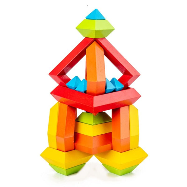 تحميل الصورة في عارض الصور ، Brain Teaser Puzzle 3D Wooden Wisdom Pyramid CNF7
