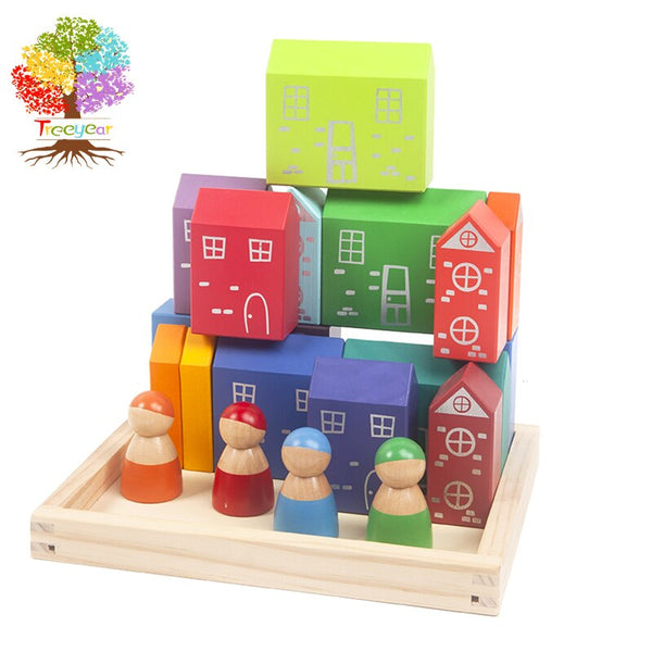 Load image into Gallery viewer, Treeyear 20 Pcs Wooden City Building Blocks- AE

