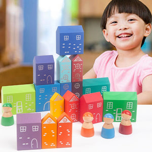 Treeyear 20 Pcs Wooden City Building Blocks- AE