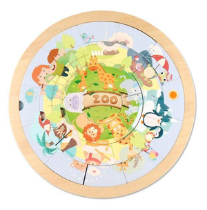Round Puzzles Montessori Toys Kids Wooden 3d Puzzle Educational Bracket Bricks Board CNF6