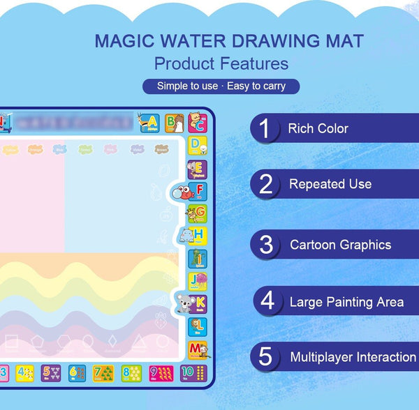 Load image into Gallery viewer, Child Water Drawing Mat Coloring Doodle Mat with Pens-AE
