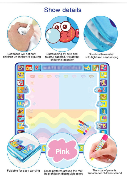 Load image into Gallery viewer, Child Water Drawing Mat Coloring Doodle Mat with Pens-AE

