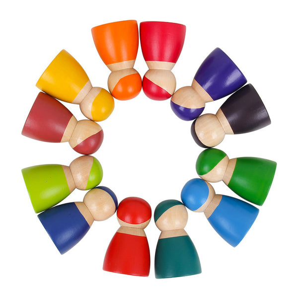 Load image into Gallery viewer, Wooden Rainbow Blocks Montessori Friends CNF7
