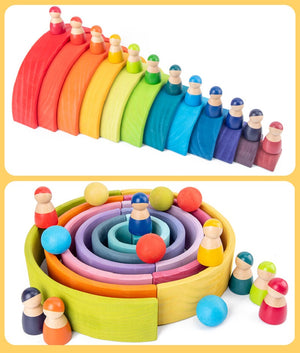 Wooden Rainbow Blocks Montessori Friends CNF7