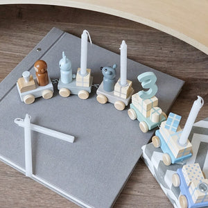 Birthday Candle Train Wooden Building Block CNF1