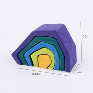 Wooden Rainbow Stacker Natural Wooden 2 CNF7