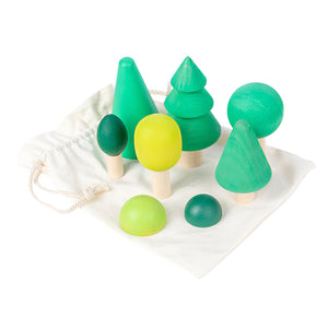 8 Pcs Multifunctional Wooden Green Forest Tree CNF7
