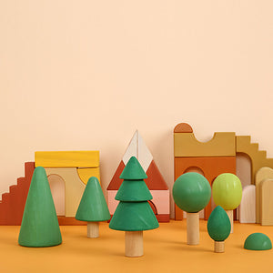 8 Pcs Multifunctional Wooden Green Forest Tree CNF7