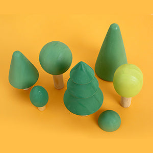 8 Pcs Multifunctional Wooden Green Forest Tree CNF7