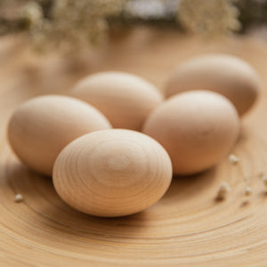 6 Pcs Natural Wood Simulation Eggs CNF7