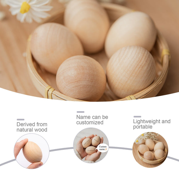 Load image into Gallery viewer, 6 Pcs Natural Wood Simulation Eggs CNF7
