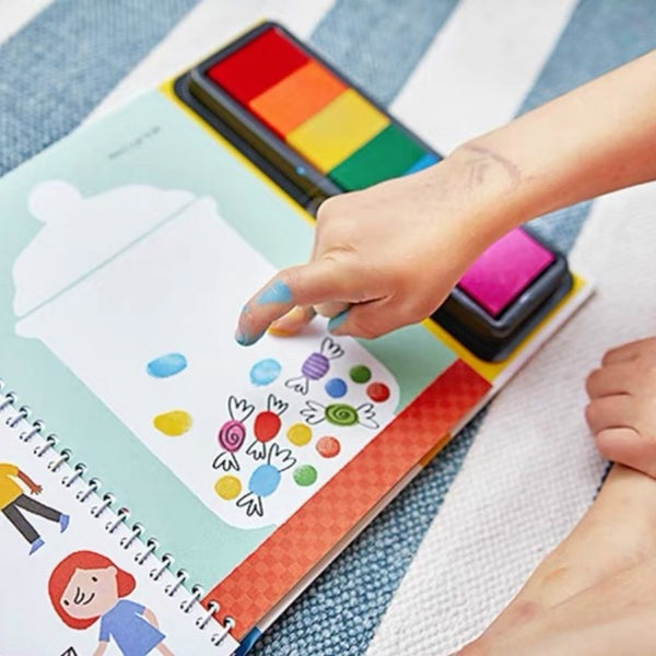 Load image into Gallery viewer, Fingerprinting Books with Rubber Stamps Ink Pad-AE
