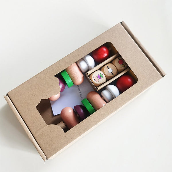 Load image into Gallery viewer, Wooden Building Blocks Sequence Sausage Stacking -CNF8
