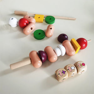 Wooden Building Blocks Sequence Sausage Stacking -CNF8