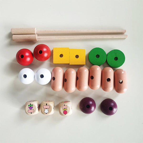 Load image into Gallery viewer, Wooden Building Blocks Sequence Sausage Stacking -CNF8
