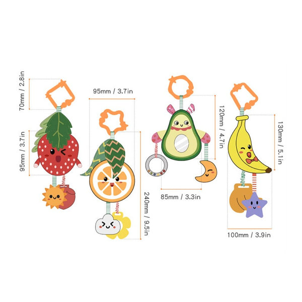 Load image into Gallery viewer, 4Pcs Fruit Pendant Cute Doll Keychain Plush
