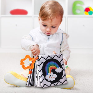 Baby Distorting Mirrors Cloth Books Cirb Bells Infant Toys Set With Vibrant