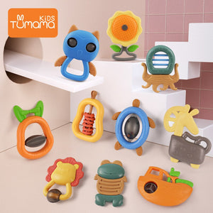 Baby Rattle Teether Toys 0-12 Months Cartoon Animal